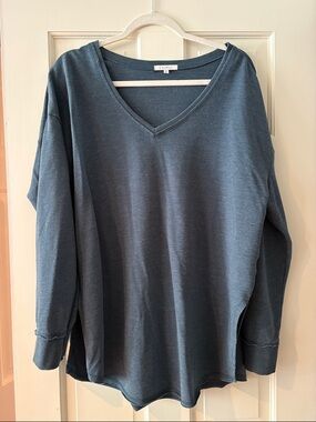 Z Supply Slate Blue V-Neck Pullover Top